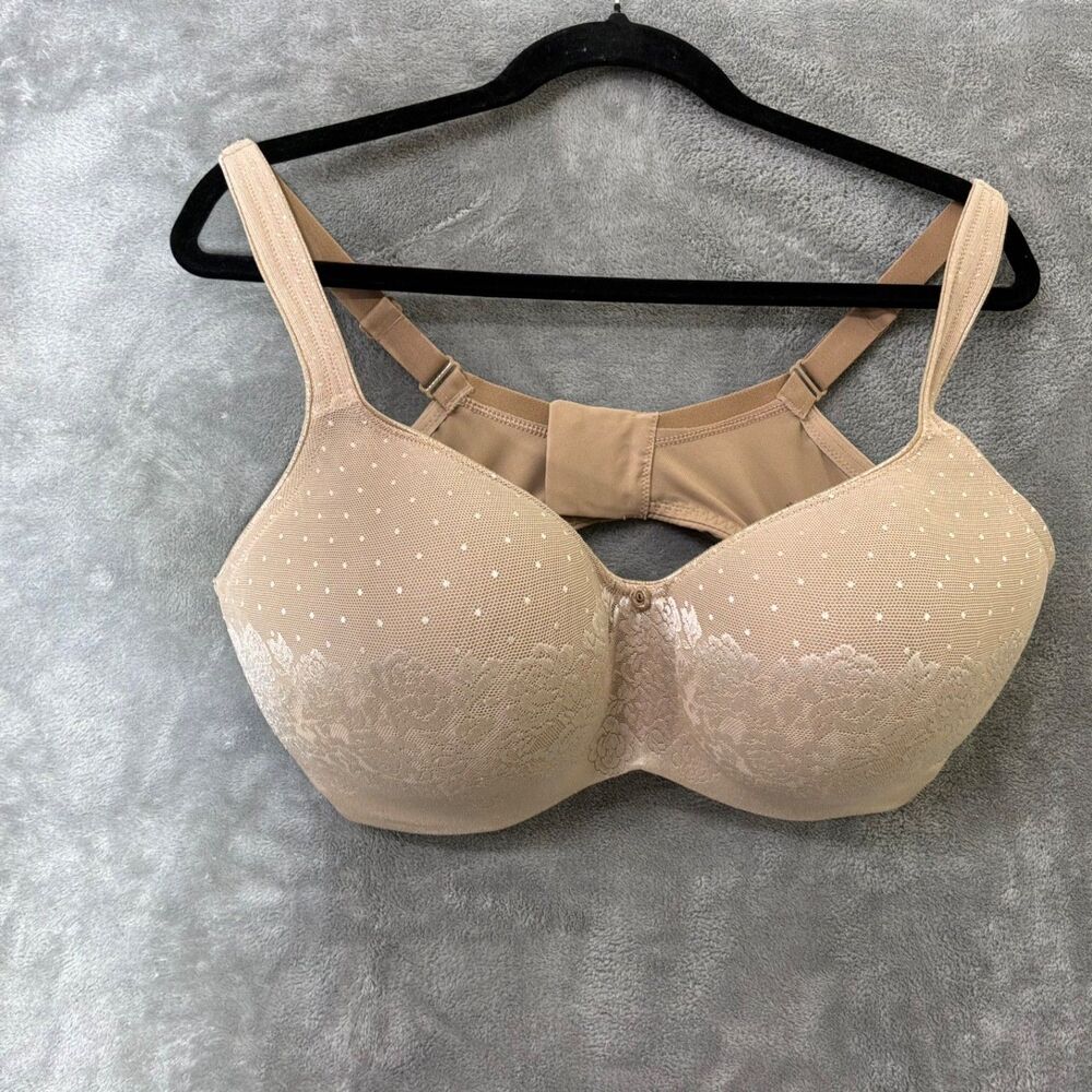 SOMA Stunning Support Smooth Balconette Underwire Bra W/lace beige Sz 38G
